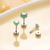 Wholesale Women's Titanium Steel Geometric Small Fresh Zircon Earrings