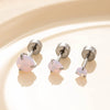 Wholesale Women's Titanium Steel Geometric Small Fresh Zircon Earrings