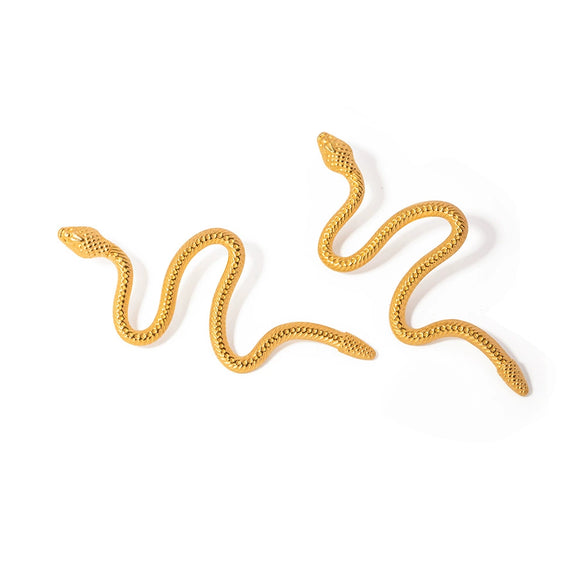 Wholesale Women's Titanium Steel Geometric Snakeshaped Electroplated Earrings In Ins Style