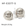 Wholesale Women's Titanium Steel Geometric Spherical Earrings With Diamond Embedded 18K Vacuum Plated In Furnace