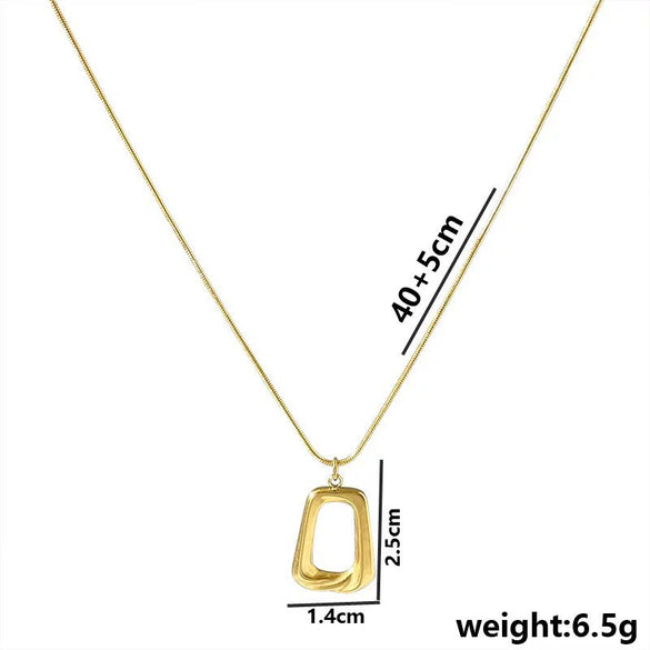 Wholesale Women's Titanium Steel Geometric Square Light Luxury Simple Necklace With Electroplating Design