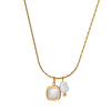 Wholesale Women's Titanium Steel Geometric Square Shell Electroplated Calendering Chain Necklace Light Luxury Accessories