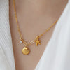 Wholesale Women's Titanium Steel Geometric Starfish Shell Ochain Pendant Necklace In Light Luxury Style