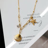 Wholesale Women's Titanium Steel Geometric Starfish Shell Ochain Pendant Necklace In Light Luxury Style