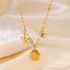 Wholesale Women's Titanium Steel Geometric Starfish Shell Ochain Pendant Necklace In Light Luxury Style