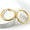 Wholesale Women's 316L Stainless Steel Geometric Striped Round Buckle Earrings With Electroplating