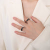 Wholesale Women's Titanium Steel Geometric Style Electroplated Drop Glue Ring Jewelry
