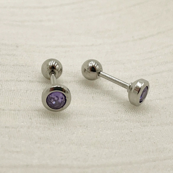Wholesale Women's Titanium Steel Geometric Style Electroplated Mini Zircon Earrings Jewelry