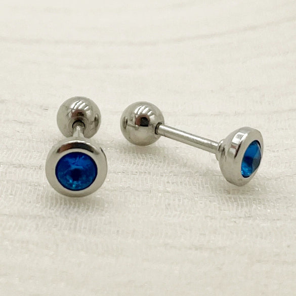 Wholesale Women's Titanium Steel Geometric Style Electroplated Mini Zircon Earrings Jewelry