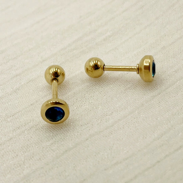 Wholesale Women's Titanium Steel Geometric Style Electroplated Mini Zircon Earrings Jewelry