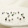 Wholesale Women's Titanium Steel Geometric Style Electroplated Mini Zircon Earrings Jewelry