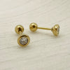 Wholesale Women's Titanium Steel Geometric Style Electroplated Mini Zircon Earrings Jewelry