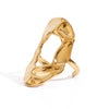 Wholesale Women's Titanium Steel Geometric Style Electroplated Ring Jewelry