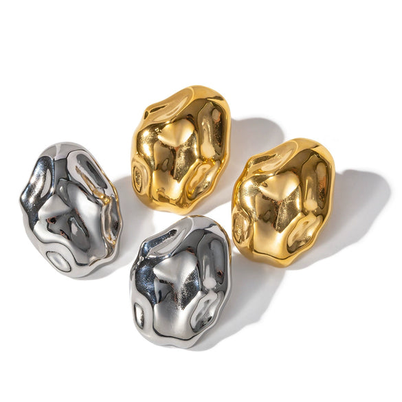 Wholesale Women's Titanium Steel Geometric Style Electroplated Throwing Earrings