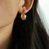 Wholesale Women's 316L Stainless Steel Geometric Style Gold Plated Electroplated Irregular Earrings