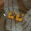 Wholesale Women's 316L Stainless Steel Geometric Style Gold Plated Electroplated Irregular Earrings