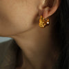 Wholesale Women's 316L Stainless Steel Geometric Style Gold Plated Electroplated Irregular Earrings