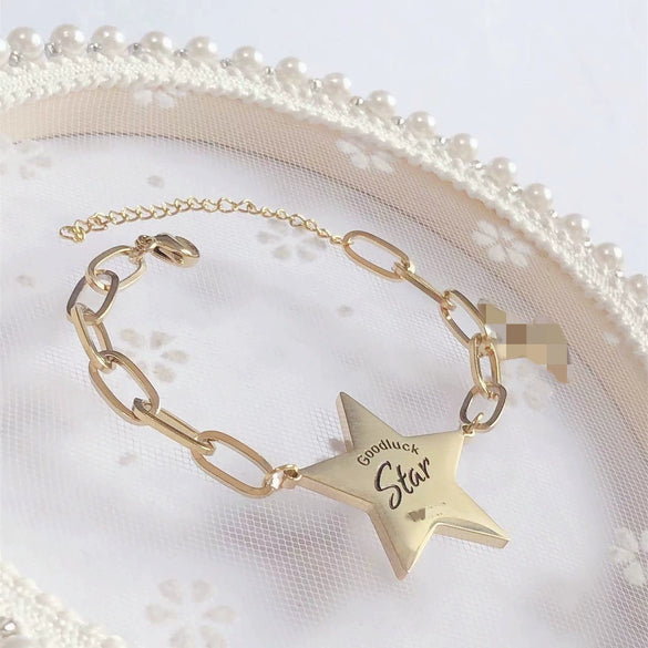 Wholesale Women's Titanium Steel Geometric Style Polished Color Retaining Bracelet