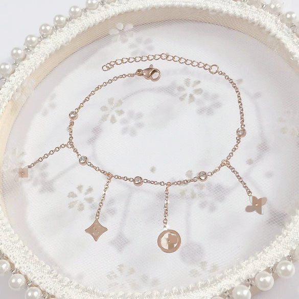 Wholesale Women's Titanium Steel Geometric Style Polished Color Retaining Bracelet