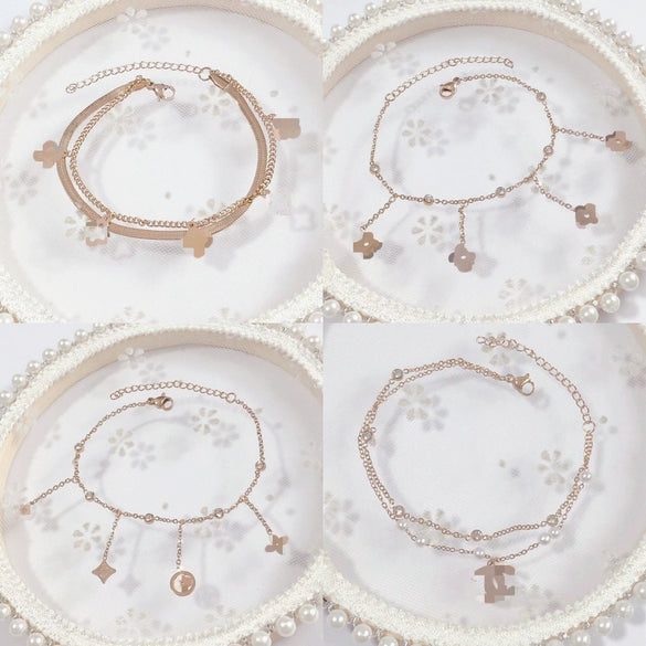 Wholesale Women's Titanium Steel Geometric Style Polished Color Retaining Bracelet