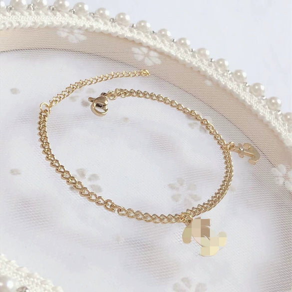 Wholesale Women's Titanium Steel Geometric Style Polished Color Retaining Bracelet