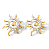 Wholesale Women's Titanium Steel Geometric Sun Flame Earrings Electroplated Fashion Jewelry