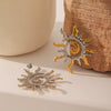 Wholesale Women's Titanium Steel Geometric Sun Flame Earrings Electroplated Fashion Jewelry