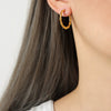 Wholesale Women's 316L Stainless Steel Geometric Texture Retro Bamboo Earrings Gold Plated