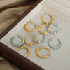 Wholesale Women's 316L Stainless Steel Geometric Texture Retro Bamboo Earrings Gold Plated
