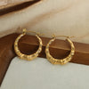 Wholesale Women's 316L Stainless Steel Geometric Texture Retro Bamboo Earrings Gold Plated