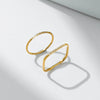Wholesale Women's Titanium Steel Geometric Thin Ring Highend Electroplated Jewelry