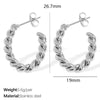 Wholesale Women's 316L Stainless Steel Geometric Twist Circle Plated Earrings