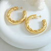 Wholesale Women's Titanium Steel Geometric Twist Exaggerated Earrings With Electroplating
