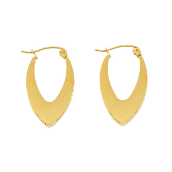 Wholesale Women's 316L Stainless Steel Geometric U Shaped 18K Gold Plated Earrings