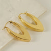 Wholesale Women's 316L Stainless Steel Geometric U Shaped 18K Gold Plated Earrings