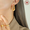 Wholesale Women's Titanium Steel Geometric Ushaped Electroplated Metal Earrings