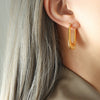 Wholesale Women's Titanium Steel Geometric Ushaped Electroplated Metal Earrings