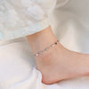 Wholesale Women's 316L Stainless Steel Geometric Wafer Tassel Anklet Legchain Foot Jewelry