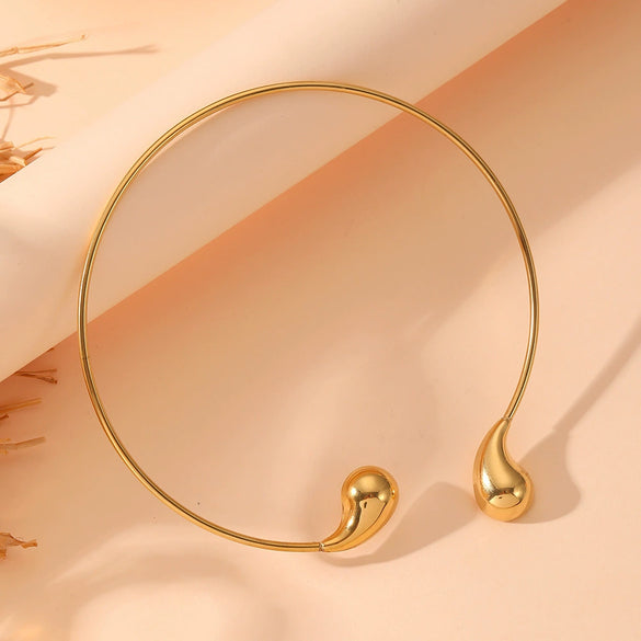 Wholesale Women's Titanium Steel Geometric Water Drop Collar Earrings