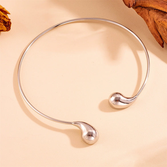 Wholesale Women's Titanium Steel Geometric Water Drop Collar Earrings