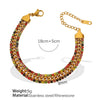 Wholesale Women's 316L Stainless Steel Geometric Zircon Bracelet With Electroplating Treatment Light Luxury And Simple Style