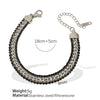 Wholesale Women's 316L Stainless Steel Geometric Zircon Bracelet With Electroplating Treatment Light Luxury And Simple Style