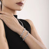 Wholesale Women's Titanium Steel Geometric Zircon Handmade Electroplated Light Luxury Bracelet