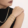 Wholesale Women's Titanium Steel Geometric Zircon Handmade Electroplated Light Luxury Bracelet