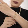 Wholesale Women's Titanium Steel Geometric Zircon Handmade Electroplated Light Luxury Bracelet
