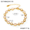 Wholesale Women's 316L Stainless Steel Geometric Zircon Inlay Electroplated Handmade Bracelet Jewelry
