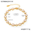 Wholesale Women's 316L Stainless Steel Geometric Zircon Inlay Electroplated Handmade Bracelet Jewelry