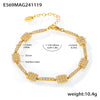 Wholesale Women's 316L Stainless Steel Geometric Zircon Inlay Electroplated Handmade Bracelet Jewelry