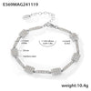 Wholesale Women's 316L Stainless Steel Geometric Zircon Inlay Electroplated Handmade Bracelet Jewelry