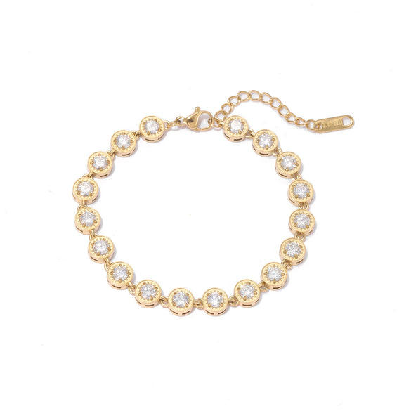 Wholesale Women's Titanium Steel Geometric Zircon Necklace With Electroplating